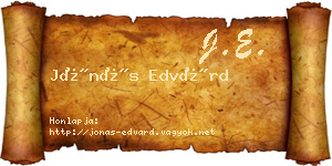 Jónás Edvárd névjegykártya